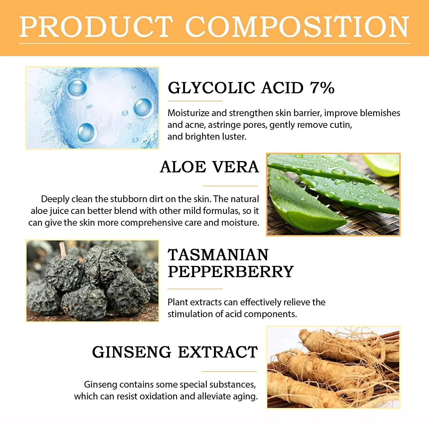 100ml Glycolic Acid 7% Toning Solution To Remove Acne and Moisturize Skin Rejuvenating Lotion - Image 3