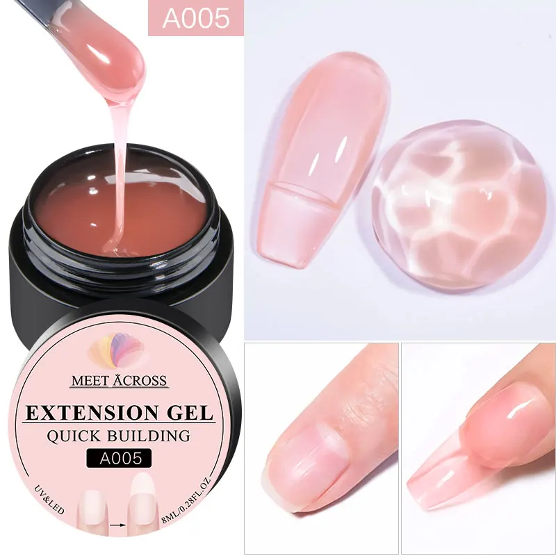 MEET ACROSS 8ML Quick Extension Nail Gel Vernis Nude Milk White Gel Nail Polish UV Semi Permanent Nails Art For Manicure Tools - Image 7