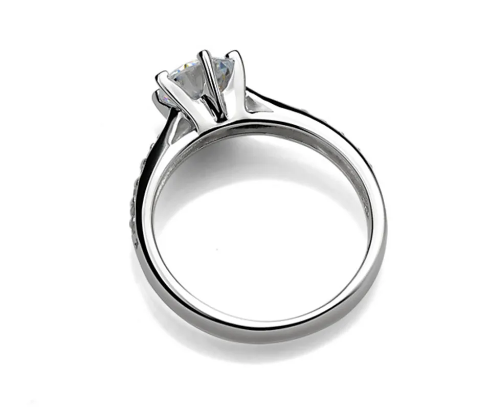 925 Sterling Silver Six-Prong Ring - Genuine Silver, Hypoallergenic Sparkle - Image 5