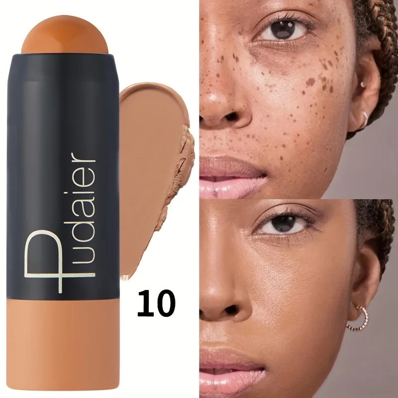 2-in-1 Foundation & Concealer Stick, Waterproof Long Wear, Full Cover, Hide Blemishes, Smooth Base Makeup - Image 5