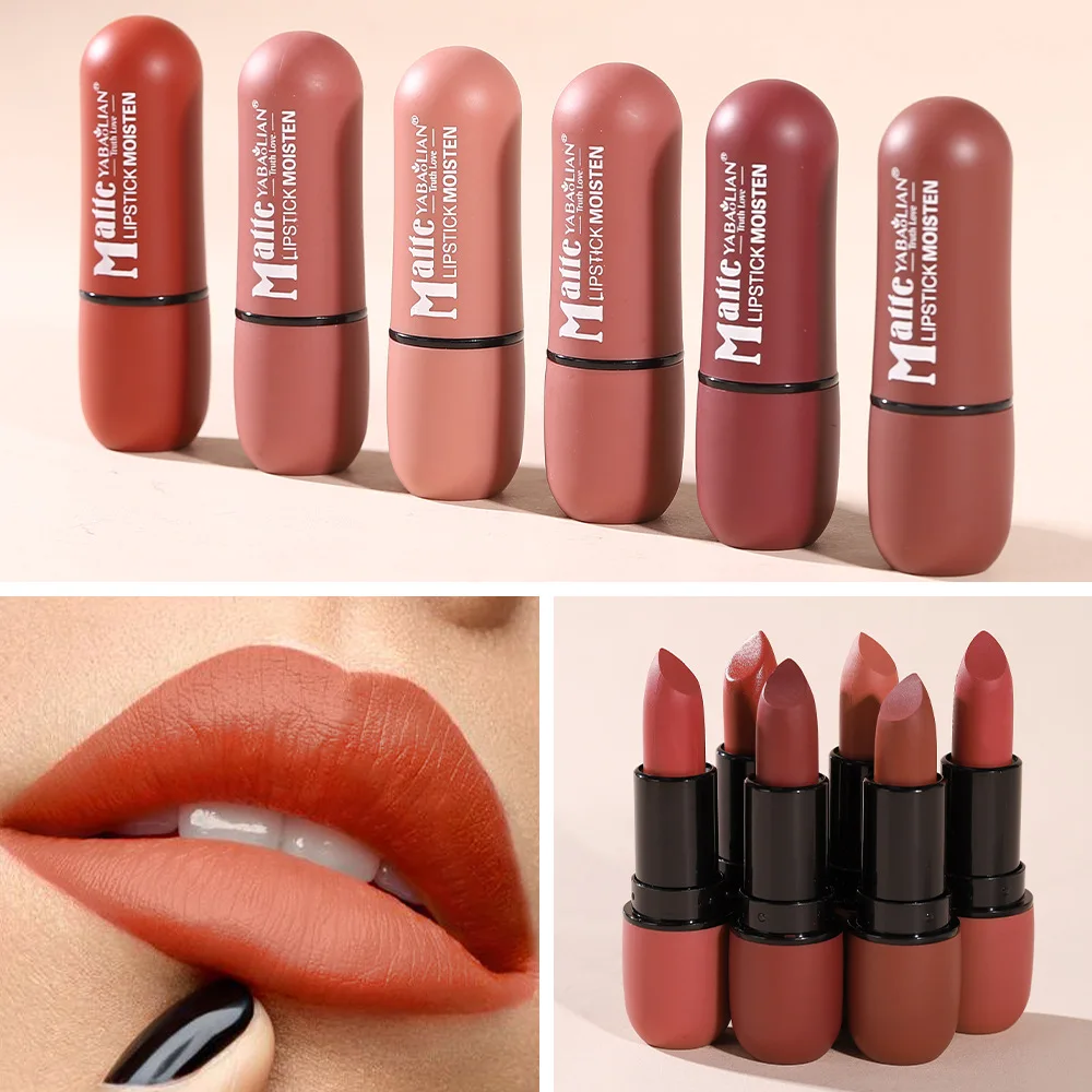 6-Color Matte Lipstick: Velvet Lip Color, Smooth, Waterproof, Long-Lasting Color Lip Makeup - Image 2