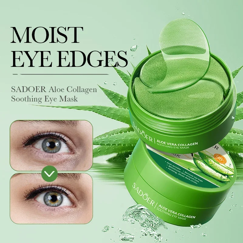 60 Pieces of Aloe Vera Collagen Eye Mask Moisturizing Firming , Bright and Transparent Eye Mask Patches, Suitable for All Skin - Image 2