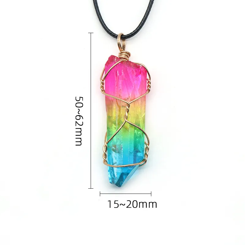 Crystal Stone Tree of Life Pendant Necklace