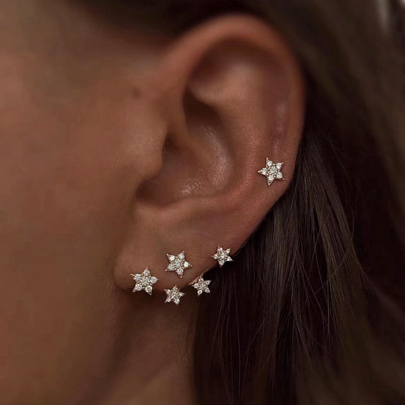 925 Sterling Silver Star Stud Earrings